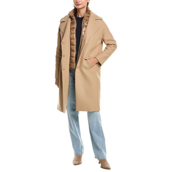 Herno Womens  Wool-Blend Coat, Beige - Picture 1 of 4